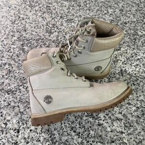 Timberland Women's Grey 6" Premium Waterproof Nubuck Boots W9